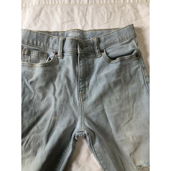 Old Navy boys distressed light wash, karate slim Jeans 14 - Picture 2 of 4